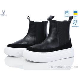 Черевики жіночі стильні Весна/осінь 27119 чорн-біл. К. (6 пар р.36-40) "Viscala" недорого оптом від прямого постачальника