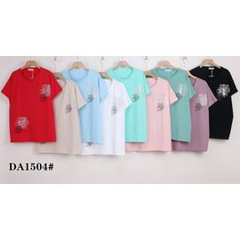 Фотография Футболка женская DA1504 mix р.62-70 "WHITE" недорого оптом от прямого поставщика