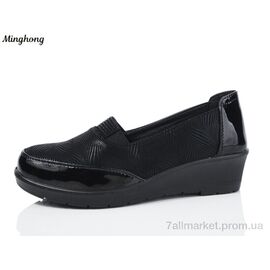 Туфлі жіночі стильні Весна/осінь 7713 black (8 пар р.37-42) "Minghong" недорого оптом від прямого постачальника