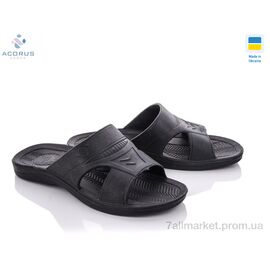 Фотография Шлепки мужские пляжные Лето Ситроен М черный (8 пар р.41-45) "Acorus" недорого оптом от прямого поставщика