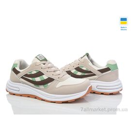 Фотография Кроссовки женские модные Весна/осень Гіпаніс Ж693 молочний-зелений (8 пар р.36-40) "Progress" недорого оптом от прямого поставщика