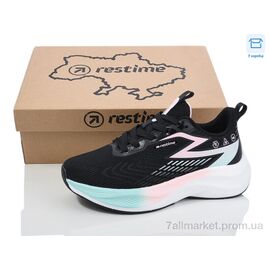 Кросівки жіночі модні Весна/осінь AWL25445 black-white (8 пар р.36-41) "Restime" недорого оптом від прямого постачальника