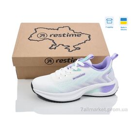 Кросівки жіночі модні Весна/осінь RWL25538 white-purple (8 пар р.36-41) "Restime" недорого оптом від прямого постачальника