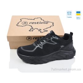Кросівки чоловічі модні Весна/осінь XML25411 black (8 пар р.41-46) "Restime" недорого оптом від прямого постачальника