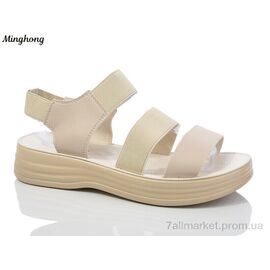 Босоніжки жіночі літні Літо 7716-39 beige масажка (8 пар р.37-42) "Minghong" недорого оптом від прямого постачальника