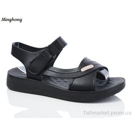 Босоніжки жіночі літні Літо 7722-39 black масажка (8 пар р.37-42) "Minghong" недорого оптом від прямого постачальника