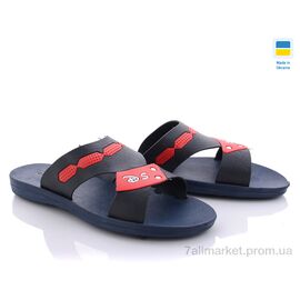 Шльопанці чоловічі пляжні Літо DS Украіна ТПМ07 т.синій -червоний (8 пар р.40-46) "Vladimir" недорого оптом від прямого постачальника