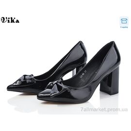 Фотография Туфли женские стильные Весна/осень LU46 black (8 пар р.35-40) "Vika" недорого оптом от прямого поставщика