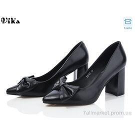 Фотография Туфли женские стильные Весна/осень LU47 black (8 пар р.35-40) "Vika" недорого оптом от прямого поставщика