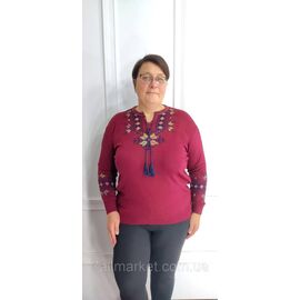 Джемпер-вишиванка жіноча супербатал р-ри 58-64 (3кв)"7AM" купити недорого від прямого постачальника