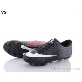 Футбольне взуття дитячі Весна/осінь Mercurial 08 Black Crampon (36-39) (8 пар р.36-39) "VS" недорого оптом від прямого постачальника