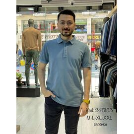 Фотография Футболка мужская 245153 l.blue р.M-2XL "Vip Stendo" недорого оптом от прямого поставщика