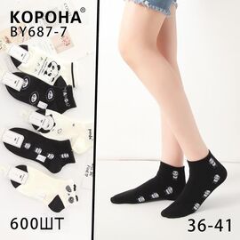 Фотография Носки женские BY687-7 mix р.36-41 "Корона" недорого оптом от прямого поставщика