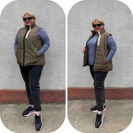 Фотография Жилетка женская 95 khaki р.52-62 "ZLATA" недорого оптом от прямого поставщика