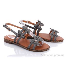 Фотография Босоножки женские летние Лето T221 pewter (8 пар р.36-41) "Summer shoes" недорого оптом от прямого поставщика