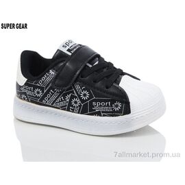 Фотография Кроссовки детские модные Весна/осень 0921C-1 black (8 пар р.20-25) "Super Gear" недорого оптом от прямого поставщика