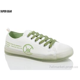 Фотография Кеды женские стильные Весна/осень SBL01 green (6 пар р.36-40) "Super Gear" недорого оптом от прямого поставщика
