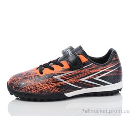 Футбольне взуття дитячі Весна/осінь DIDB25611-1 black-silver-orange (16 пар р.31-35) "Restime" недорого оптом від прямого постачальника