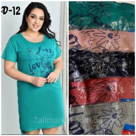 Фотография Платье домашнее женское, размеры 3XL-6XL (микс цв)"STELLA" недорого от прямого поставщика