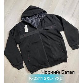 Кофта чоловіча спортивна на блискавці на хутрі/батал р-ри 3XL-7XL (2хв) "NICOLAS" недорого від прямого постачальника