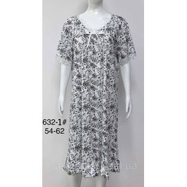 Нічна сорочка жіноча батал розміри 54-62 (2 кв)"FLOWER" купити недорого від прямого постачальника