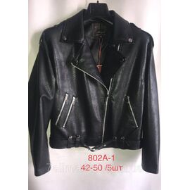 Фотография Куртка-косуха женская эко-кожа, воротник-отложной, р-ры 42-50 "ANGELIS"купить недорого от прямого поставщика