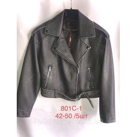 Фотография Куртка-косуха женская эко-кожа, воротник-отложной, р-ры 42-50 "ANGELIS"купить недорого от прямого поставщика