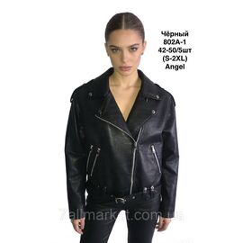 Фотография Куртка-косуха женская эко-кожа, воротник-отложной, р-ры 42-50 "ANGELIS"купить недорого от прямого поставщика
