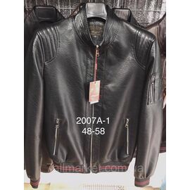 Куртка-бомбер чоловіча демісезонна, шкірозамінник, розміри 48-58 "ANGELIS" недорого від прямого постачальника