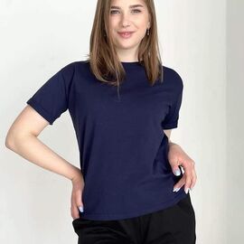 Фотография Футболка женская 51 navy р.XS-XL "VICTORY" недорого оптом от прямого поставщика