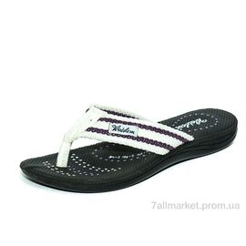 Фотография Шлепки женские облегченные Лето Ж025-3 бело-фиолетовый (6 пар р.36-40) "Waldem" недорого оптом от прямого поставщика