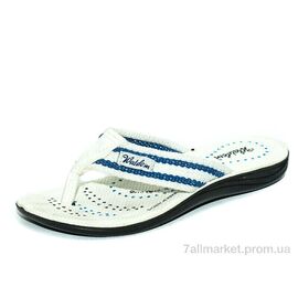 Фотография Шлепки женские облегченные Лето Ж025-3 бело-синий (6 пар р.36-40) "Waldem" недорого оптом от прямого поставщика