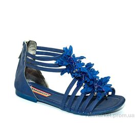 Фотография Босоножки женские летние Лето Ж047 синий (8 пар р.36-40) "Waldem" недорого оптом от прямого поставщика