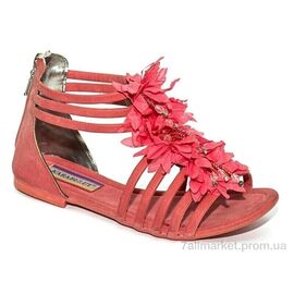 Фотография Босоножки женские летние Лето Ж047 коралловый (8 пар р.36-40) "Waldem" недорого оптом от прямого поставщика
