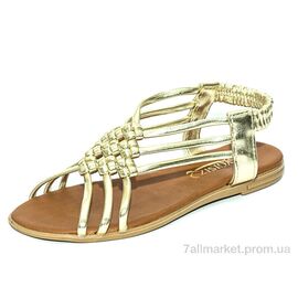Фотография Босоножки женские летние Лето Ж059Б золотой (8 пар р.36-40) "Waldem" недорого оптом от прямого поставщика