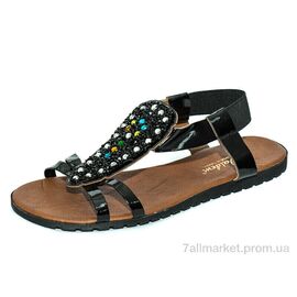 Фотография Босоножки женские летние Лето Ж060Б черный (8 пар р.36-40) "Waldem" недорого оптом от прямого поставщика