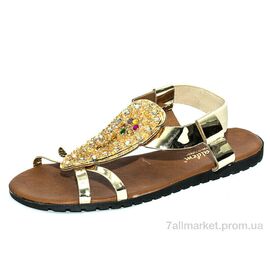 Фотография Босоножки женские летние Лето Ж060Б золотой (8 пар р.36-40) "Waldem" недорого оптом от прямого поставщика