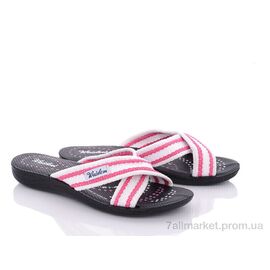 Фотография Шлепки женские облегченные Лето Ж025-2 біло-рожевий (6 пар р.36-40) "Waldem" недорого оптом от прямого поставщика