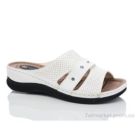 Фотография Шлепки женские облегченные Лето 201-15 білий (6 пар р.37-41) "Sali-2" недорого оптом от прямого поставщика