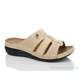 Шльопанці жіночі полегшені Літо 1007 беж (6 пар р.36-41) "Sali-2" недорого оптом від прямого постачальника
