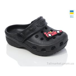 Фотография Кроксы детские летние Лето H1 чорний (6 пар р.18-23) "Inblue" недорого оптом от прямого поставщика