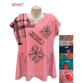 Туніка жіноча літня, батал р-ри 5XL-8XL(56-64)(мікс кв) "NICOLAS" недорого від прямого постачальника