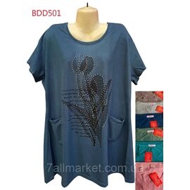 Туніка жіноча літня, батал р-ри 7XL-10XL(60-68)(мікс кв) "NICOLAS" недорого від прямого постачальника