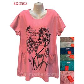 Туніка жіноча літня, батал р-ри 7XL-10XL(60-68)(мікс кв) "NICOLAS" недорого від прямого постачальника