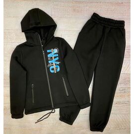 Костюм дитячий спортивний теплий на дівчинку 2419 black р.134-158 "LIMA SPORT" недорого оптом від прямого постачальника