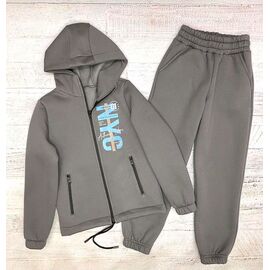 Костюм дитячий спортивний теплий на дівчинку 2419 grey р.134-158 "LIMA SPORT" недорого оптом від прямого постачальника