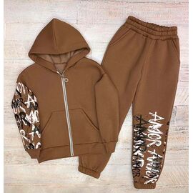 Фотография Костюм детский спортивный тёплый на девочку 2428 brown р.134-158 "LIMA SPORT" недорого оптом от прямого поставщика