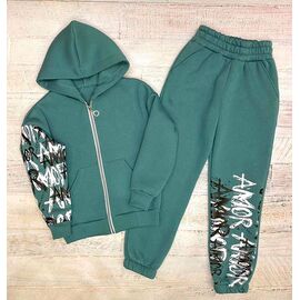 Фотография Костюм детский спортивный тёплый на девочку 2428 green р.134-158 "LIMA SPORT" недорого оптом от прямого поставщика