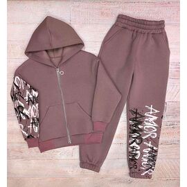 Фотография Костюм детский спортивный тёплый на девочку 2428 powder р.134-158 "LIMA SPORT" недорого оптом от прямого поставщика