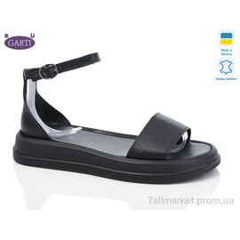 Босоніжки жіночі літні Літо 0183 чорна шкіра (6 пар р.36-40) "Garti" недорого оптом від прямого постачальника